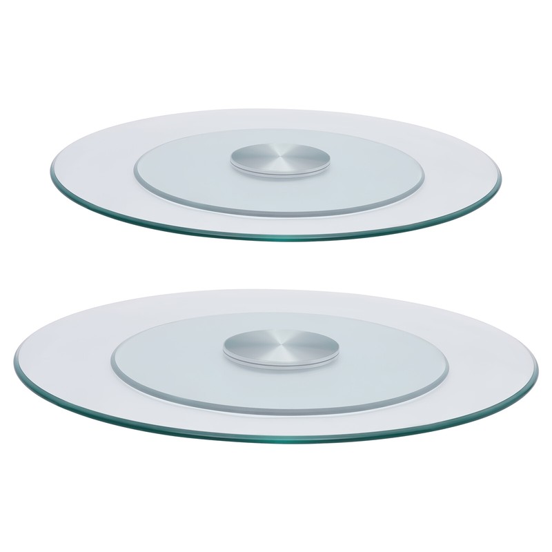 23"~31" Glass Lazy Susan Turntable Dining Table Centerpiece Large Serving Plate gallery