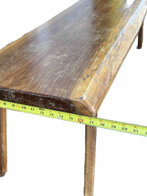 Rustic Coffee Table With Peg Legs Mid Century Modern Solid Wood 57” Long Narrow gallery