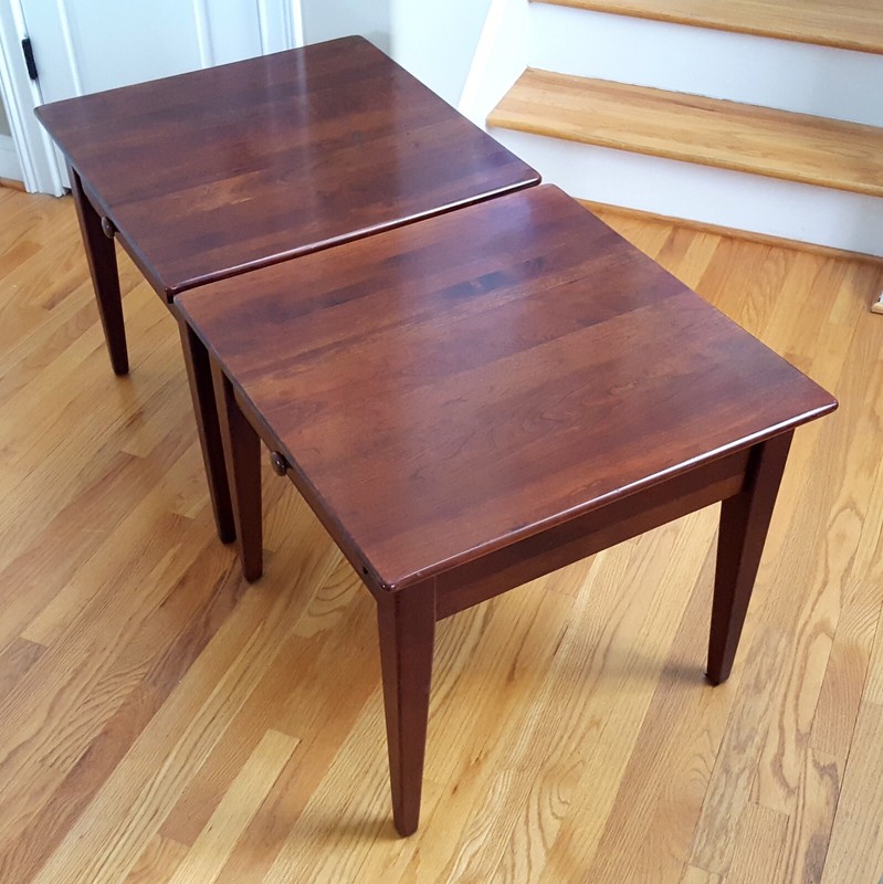 Vintage Shaker/Arts & Crafts Style End Tables Solid Cherry/Mahogany One Drawer! gallery