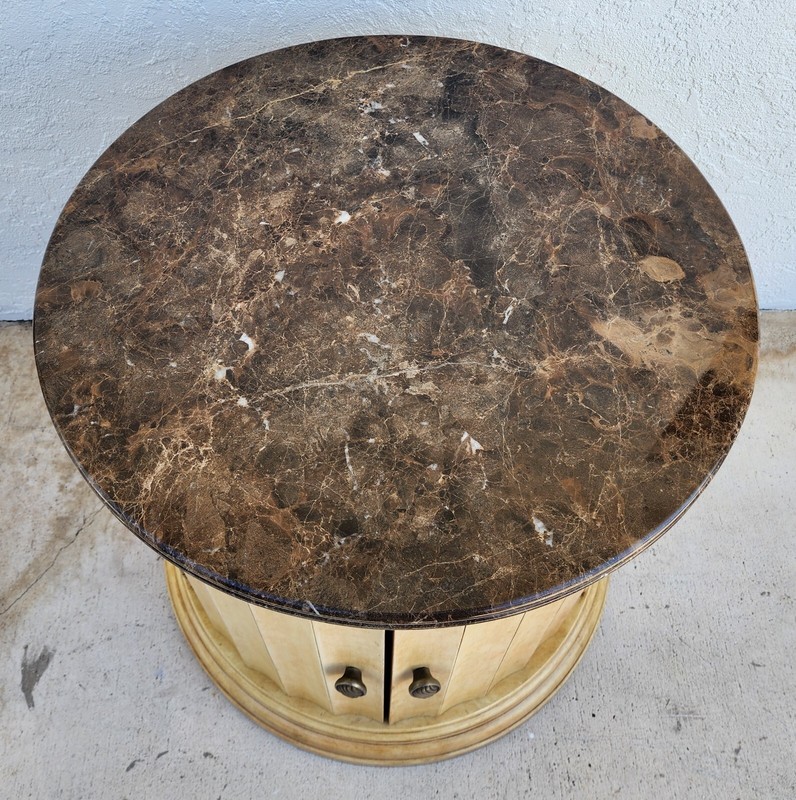 LEXINGTON Italian Marble Drum Side Center Table gallery