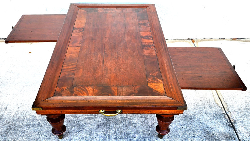MCM Vintage Wood Inlay Extendable Coffee Table Rolling gallery