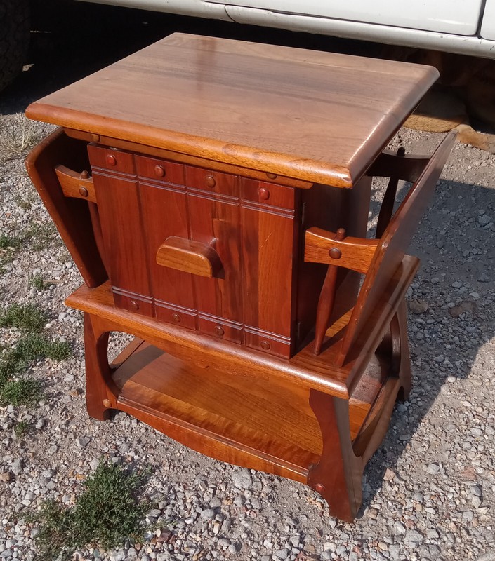 Mid Century Solid Walnut Smoke Stand (SS18)