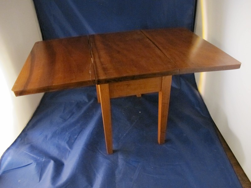vintage wood salesman sample drop leaf table (folk art ?) gallery