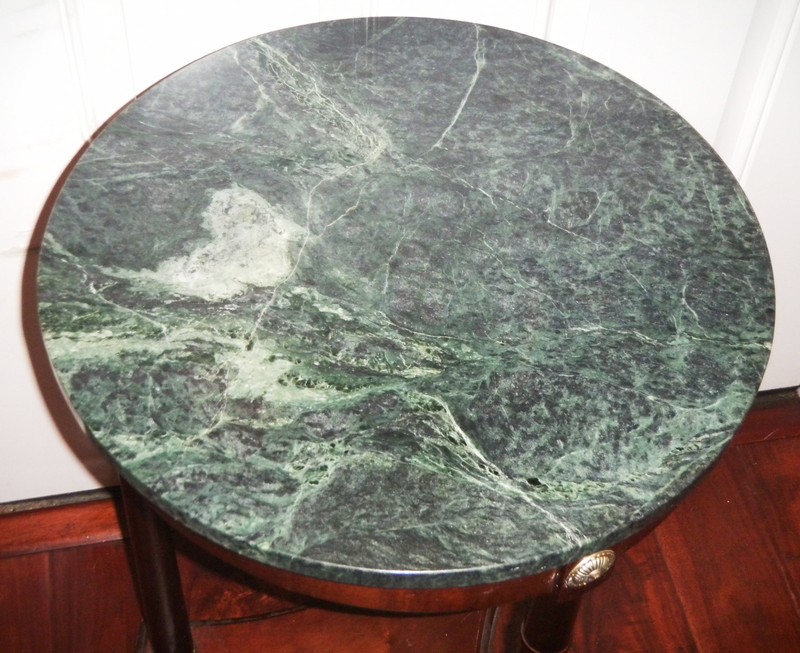 Vintage Bombay Company Regency-Style Accent Table with Green Marble Top gallery