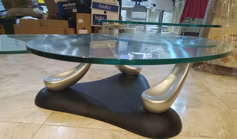 VINTAGE – ITALIAN CANTONI – SWIVEL – CONTEMPORARY GLASS COFFEE TABLE