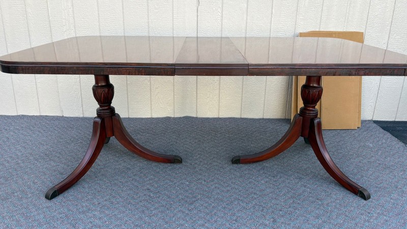 67845 Duncan Phyfe Style Dining Table with 6 Shield Back Chairs gallery