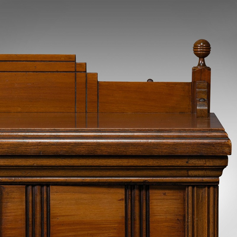 Antique Sewing Machine Cabinet, English, Walnut, Machinist Console, Circa 1920 gallery