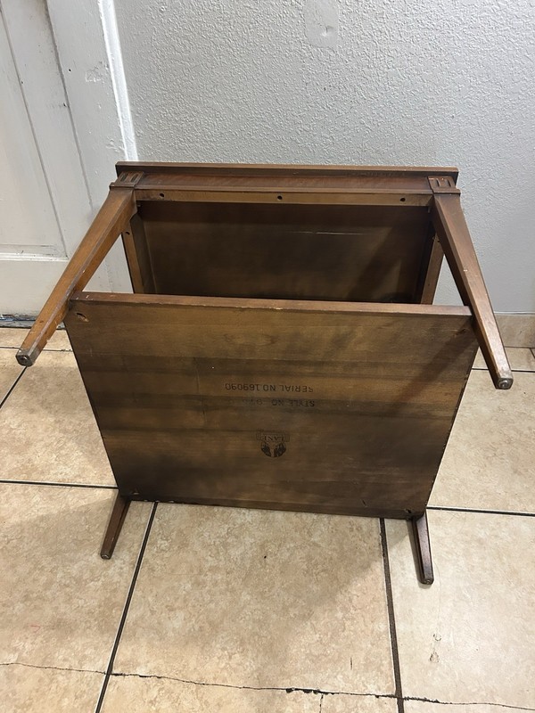 Vintage Lane 1960s Mid Century Modern Walnut Wood 2-Tier End Table A gallery