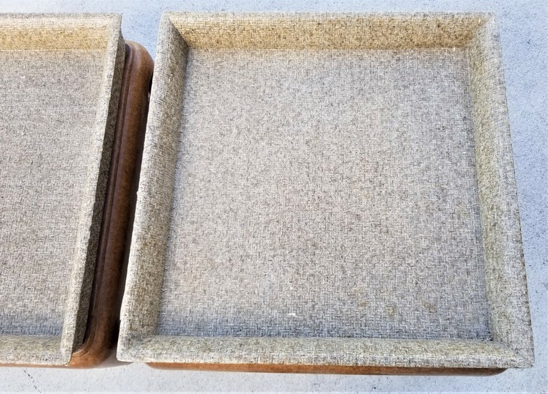 Asian Side End Tables Lacquered Grasscloth by MARGE CARSON gallery