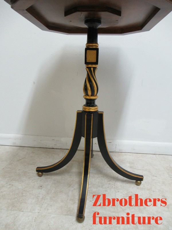 Sunburst Mahogany Pedestal End Table Custom French Regency gallery