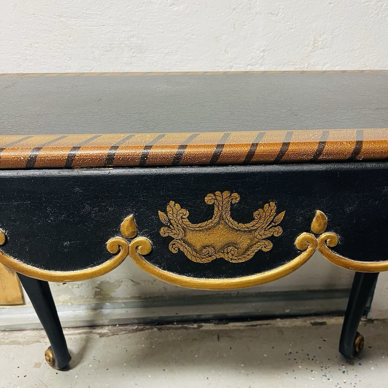 Louis XV Style Black With Gold Console Table gallery