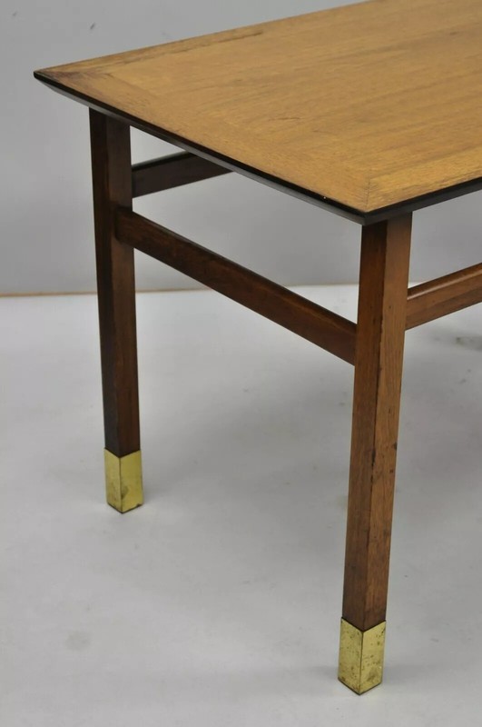 Mid Century Modern Walnut & Brass American of Martinsville End Tables - a Pair gallery