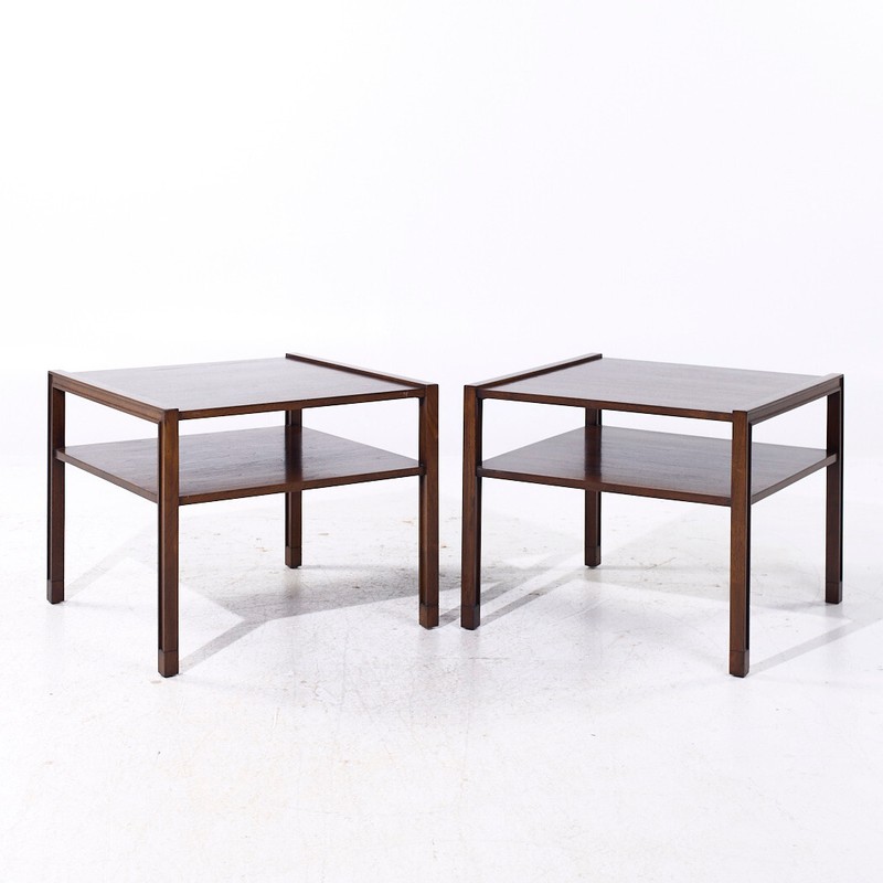 Edward Wormley for Dunbar Mid Century Mahogany End Tables – Pair