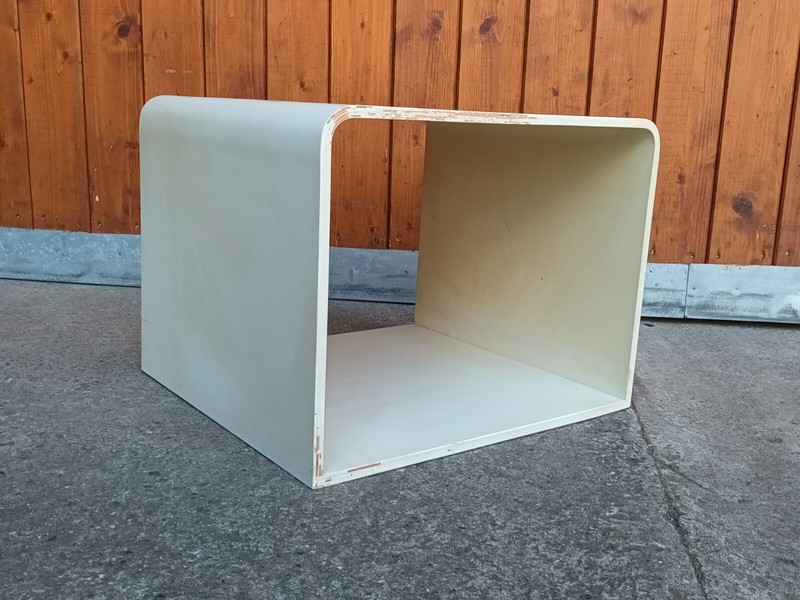 70s Vintage Table Retro Side Table Post Modern Wood Cubus Space Age 80s gallery