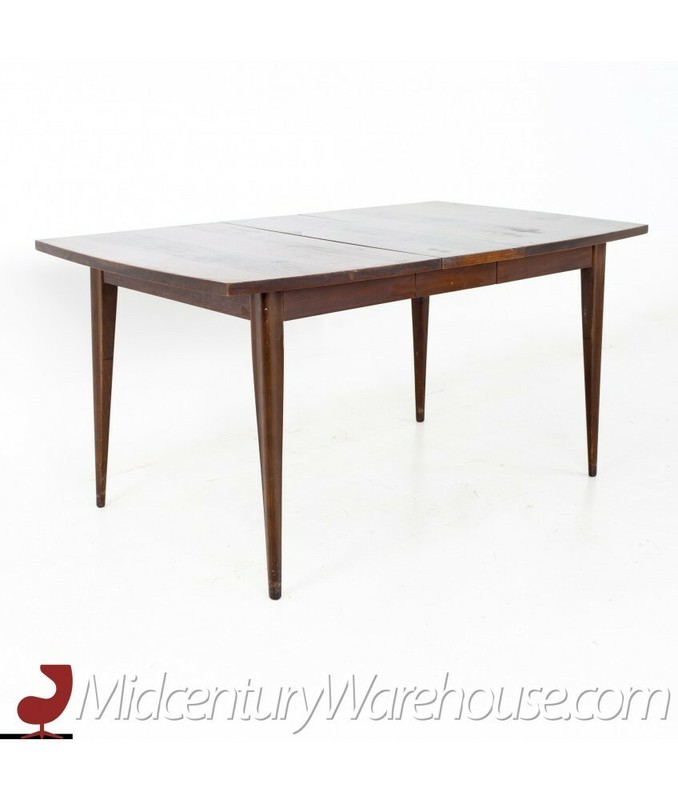 Broyhill Saga Mid Century Walnut Surfboard Dining Table with Leaf gallery