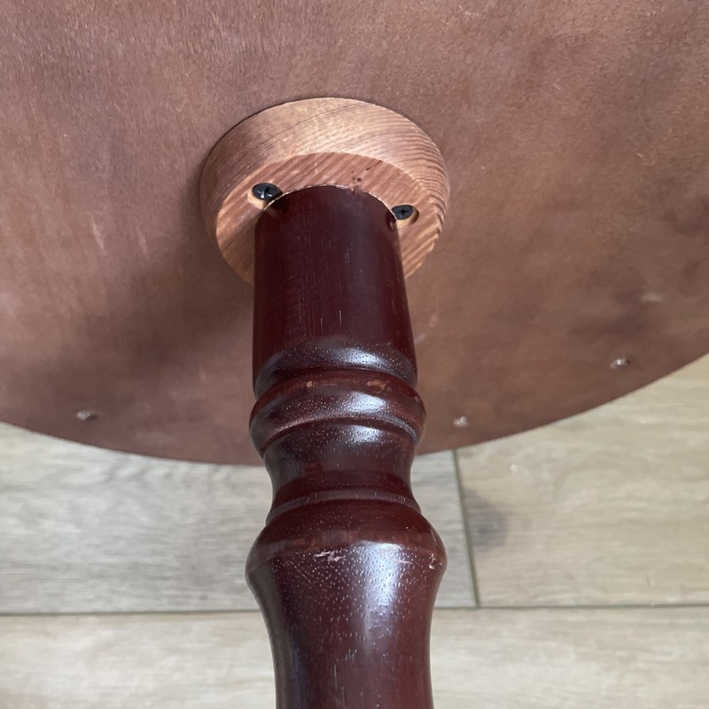 VINTAGE CHIPPENDALE MAHOGANY BAR/COFFEE SIDE TABLE PLANT STAND TRIPOD 26”Hx15”W gallery