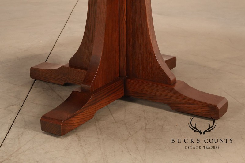 Stickley Mission Collection 46" Round Oak Pedestal Dining Table gallery