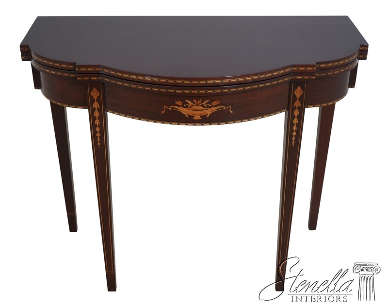 L67301: Stunning Inlaid High Quality Mahogany Games Table