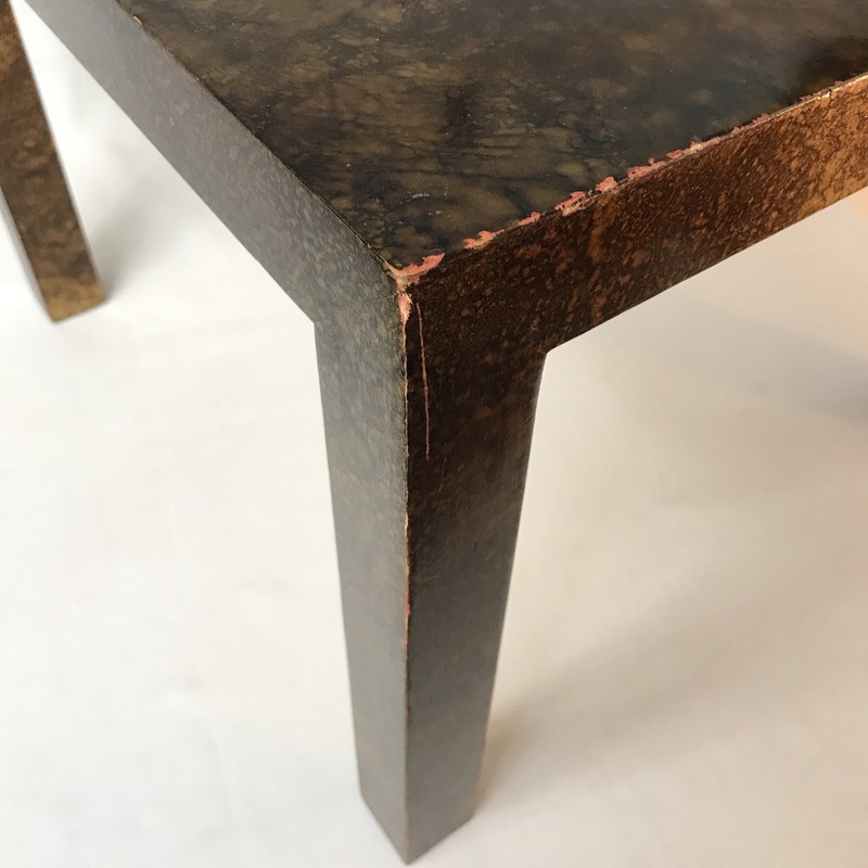 Vintage 1970 Lane Furniture Solid Wood Side Table w/Faux Tortoise Finish MCM b gallery