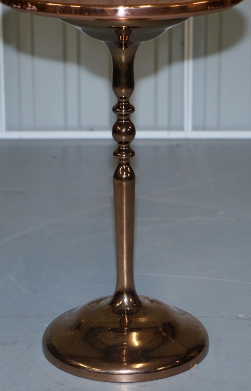BRONZE PLATED VINTAGE SIDE TABLE MADE ON SOLID OAK BASE PART OF LARGE SUITE gallery