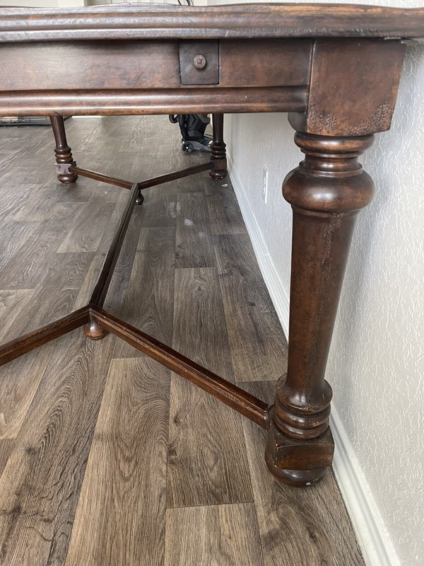 8ft L x 4ft W x 3ft L dark walnut dining table gallery