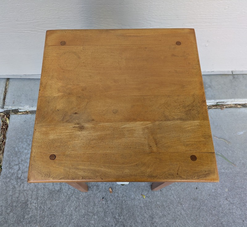 Antique Shaker Rustic Country Maple Wood 1-Drawer Side Table Nightstand gallery