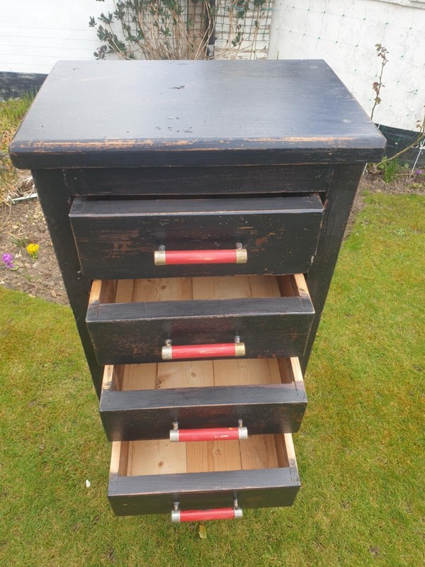 Vintage Solid pine 4 draw one cupboard chest £319 Delivery Included gallery