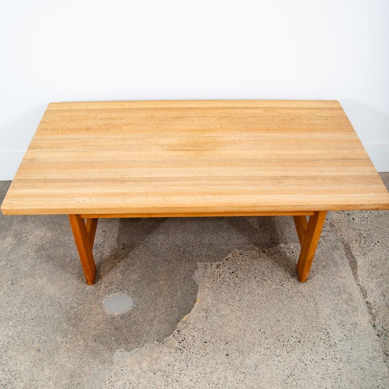 Mid Century Danish Modern Coffee Table Solid White Oak Vintage Aksel Dahl 1972 gallery