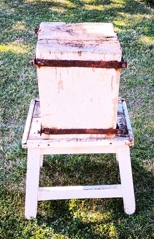 Vintage Antique Butcher Cutting Block and Wood Base