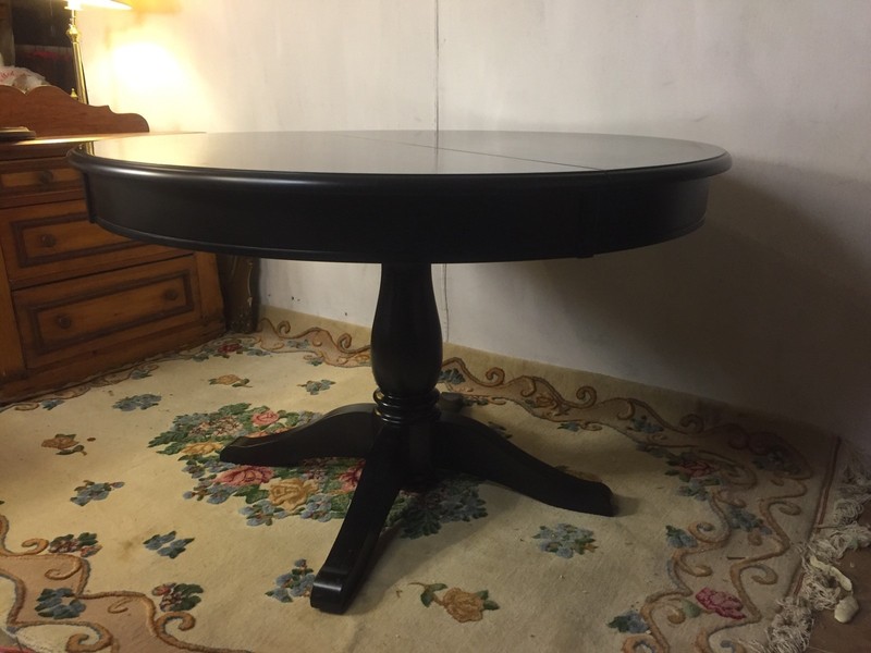 Table Ebonized Finish Heavy Elm. No Leaves. Local Pickup only.MAKE OFFER