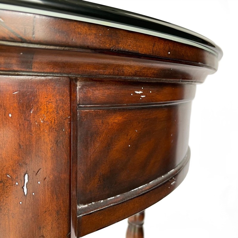 Maitland Smith Pub Game Room Mahogany Table with Hammered Copper Top Under Glass gallery