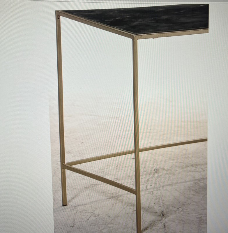Special Custom Gold Modernist Gilt Metal French Marble Black writing desk gallery