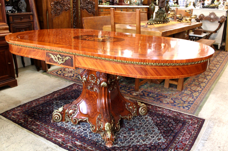 Italian Antique Princes Katia Style Inlaid Rosewood Dining Table gallery