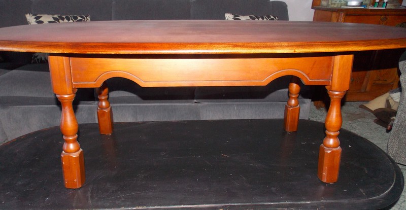 Mid Century Oval Solid Cherry Coffee Table (CT76)