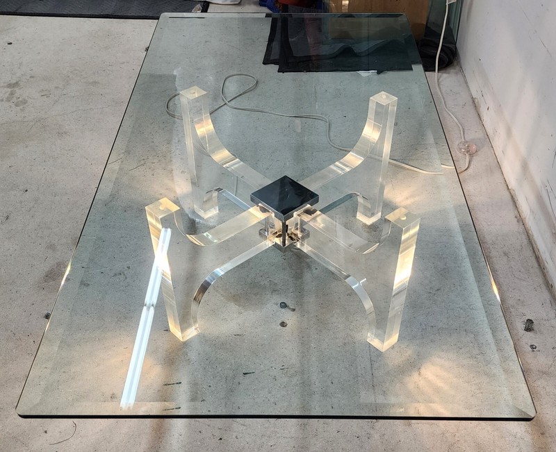 Illuminated Lucite Coffee Table by Philippe Jean France 1970s gallery