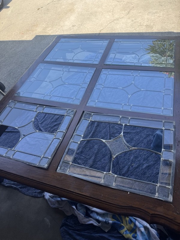 Antique Leaded Glass Coffee Table gallery