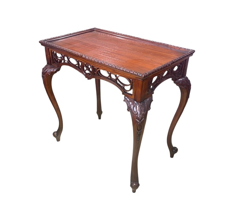 #206/207 Vintage Chippendale Style Carved Mahogany Side Table /Console 31" H gallery
