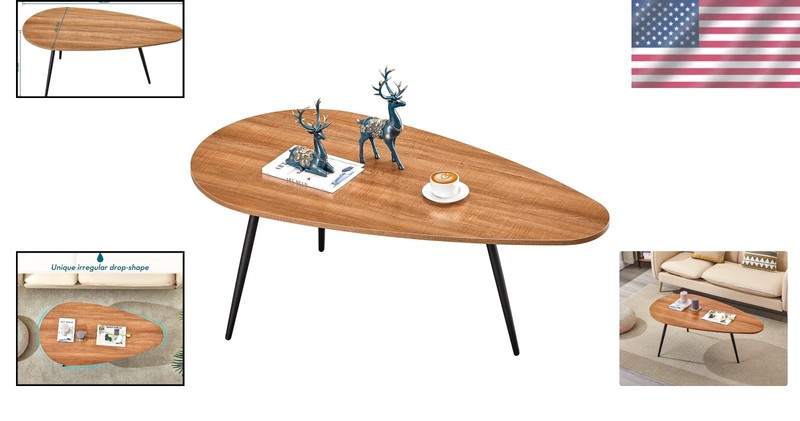 Elegant Mid-Century Modern Coffee Table - Walnut Oak, Compact & Unique Design gallery