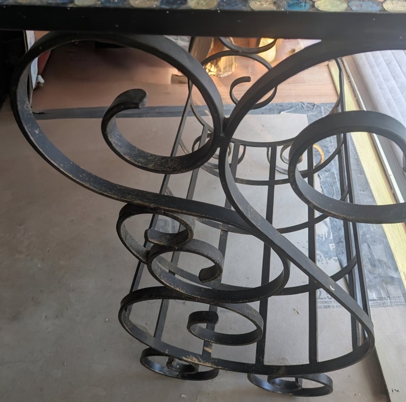 Mosaic Top Side Table Wrought Iron /Vintage Antique gallery