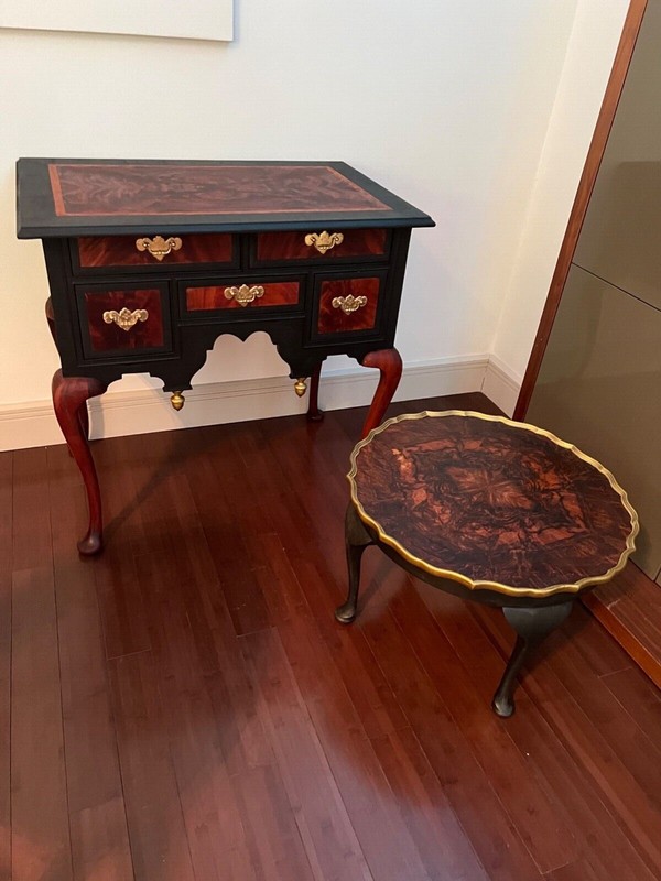 Refurbished Queen Anne manner mahogany John Alden low boy, Circa 1980 gallery