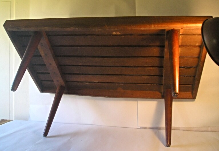 A Good Mid Century Wood Slat Coffee Table gallery