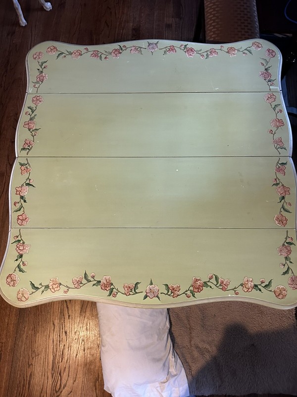 Vintage Table Floral- hand painted - Fold down sides