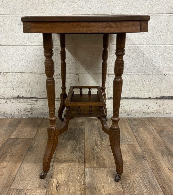Antique Victorian Chittenden and Eastman Co. Tiger Oak Parlor Table Side Table gallery