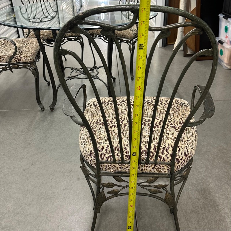 Verdigris Tree Branches Iron Glass Top Table & Chairs Manner of Giacometti gallery