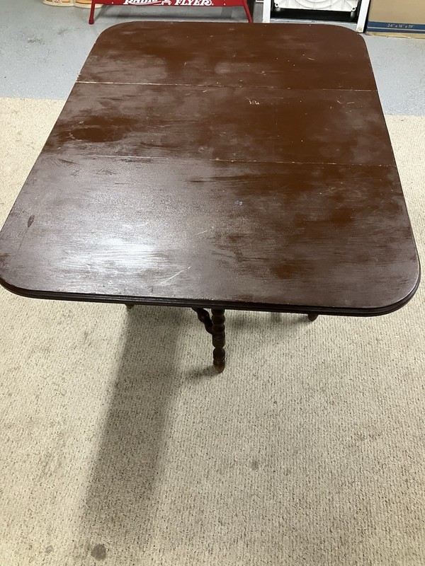 Antique Mahogany Drop Leaf Table With Drawer And Two Chairs gallery