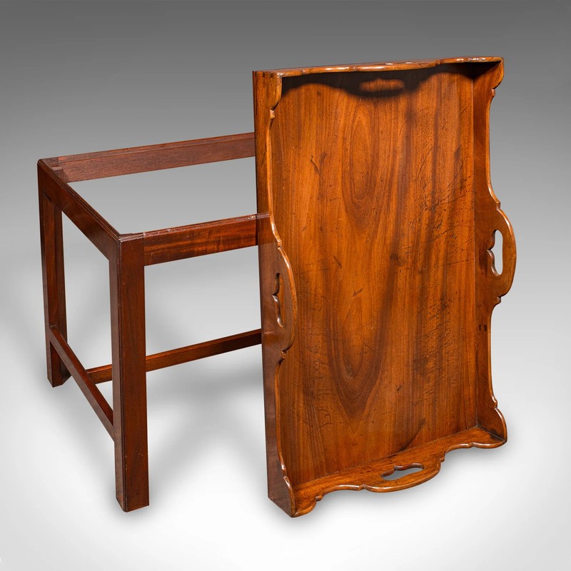 Vintage Butler's Serving Table, English, Afternoon Tea Tray On Stand, Art Deco gallery
