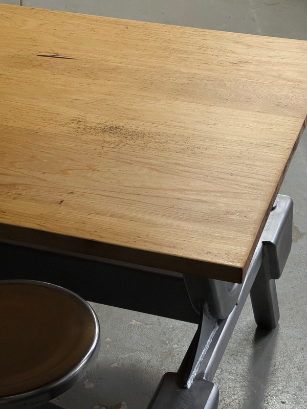 Industrial Table With Swing Out Seats gallery