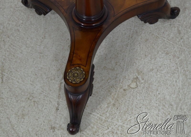 L65084EC: Regency Style Burl Walnut Round Pedestal Table gallery