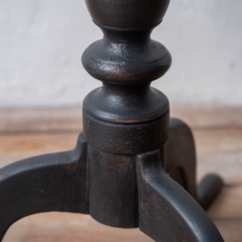 New England Queen Anne Cherry Candle Stand in Black, c.1760 gallery