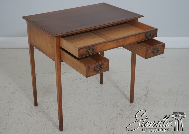 L71196: English Yew Wood Custom Made 3 Drawer Dressing Table gallery